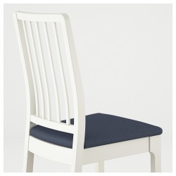 Фото1.Крісло біле, сидіння Orrsta темно-синє EKEDALEN IKEA 892.652.47